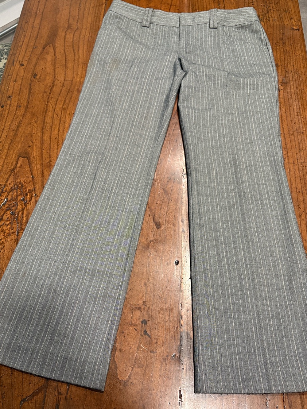 Guess Y2K Gray Pinstripe Stretch Dress Trousers - Black & Gray Trim Size 29